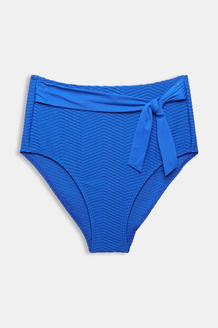 Bas de bikini taille haute à rayures texturées , BRIGHT BLUE, detail image number 4