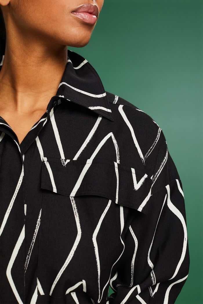 Robe-chemise imprimée, BLACK, detail image number 3