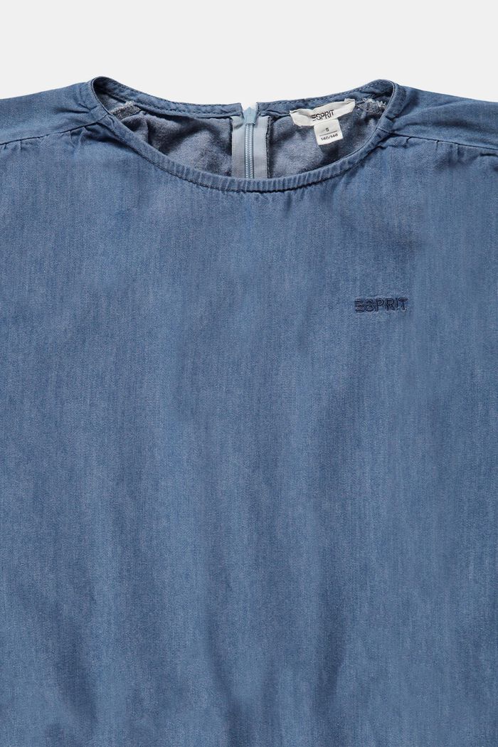 Robe en jean à cordon de serrage, BLUE LIGHT WASHED, detail image number 2
