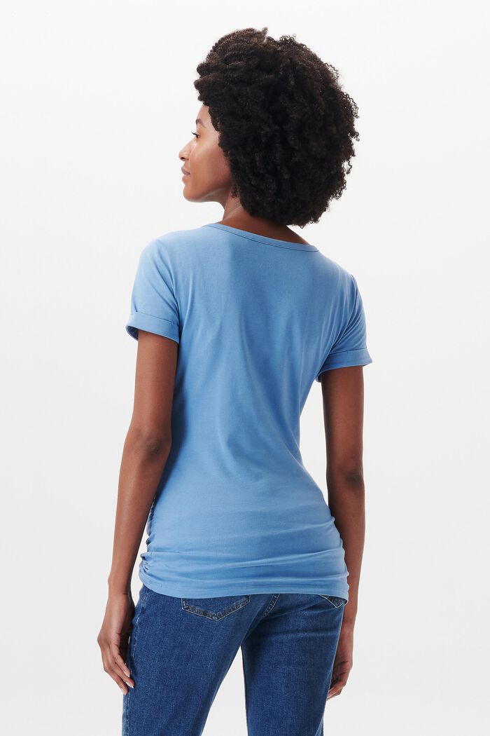 T-shirt à inscription imprimée, coton biologique, BLUE, detail image number 1