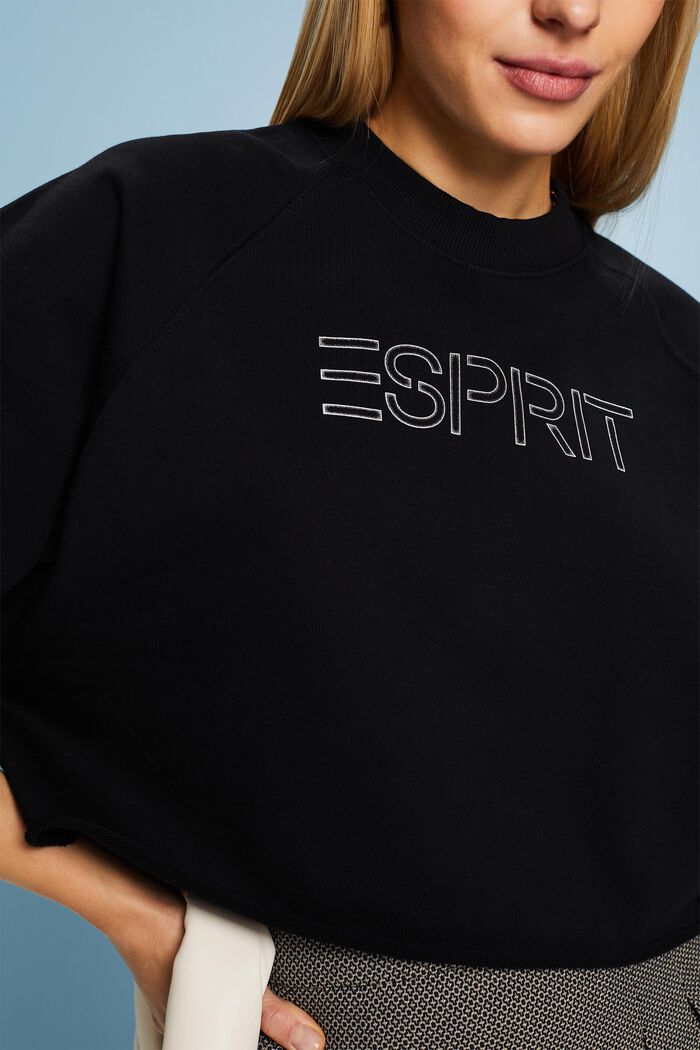 Sweat-shirt court à logo, BLACK, detail image number 2