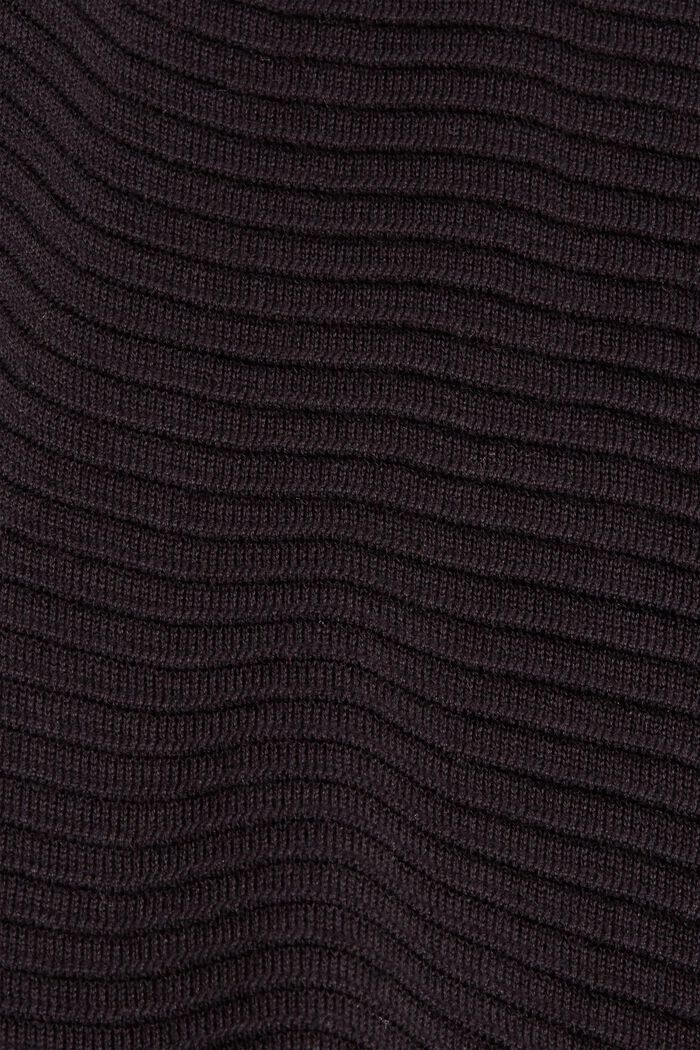 Robe-pull côtelée, 100 % coton biologique, BLACK, detail image number 4