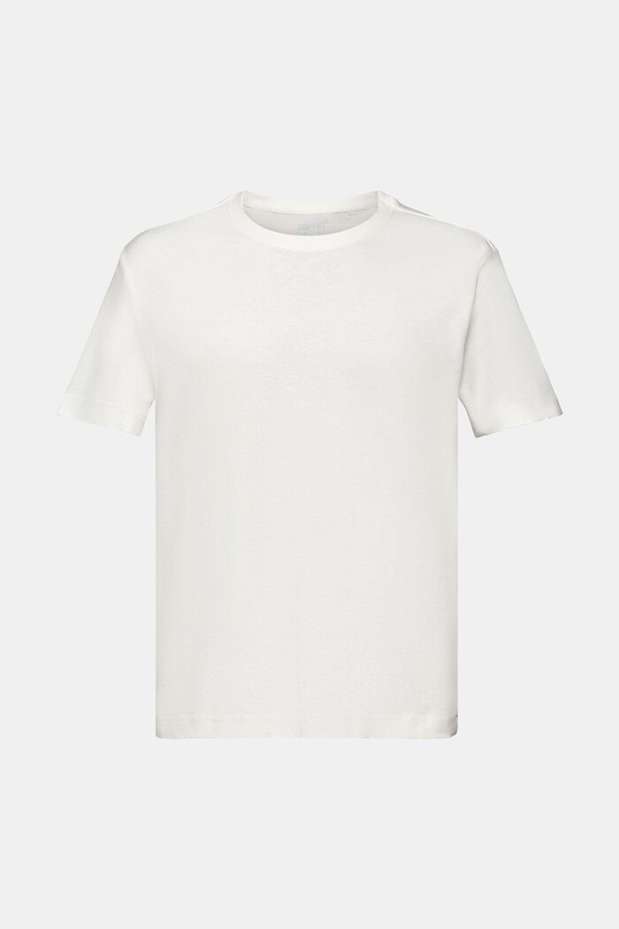 T-shirt en mélange de coton et de lin, OFF WHITE, detail image number 5