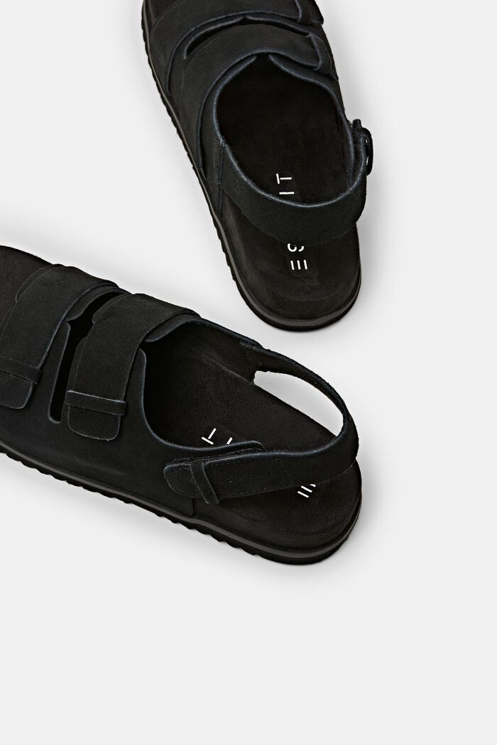 Sandales en cuir suédé, BLACK, detail image number 4