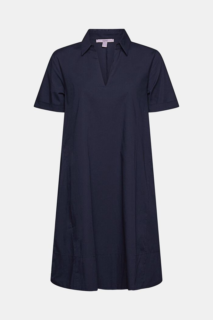 Robe-chemise en coton stretch, NAVY, detail image number 7