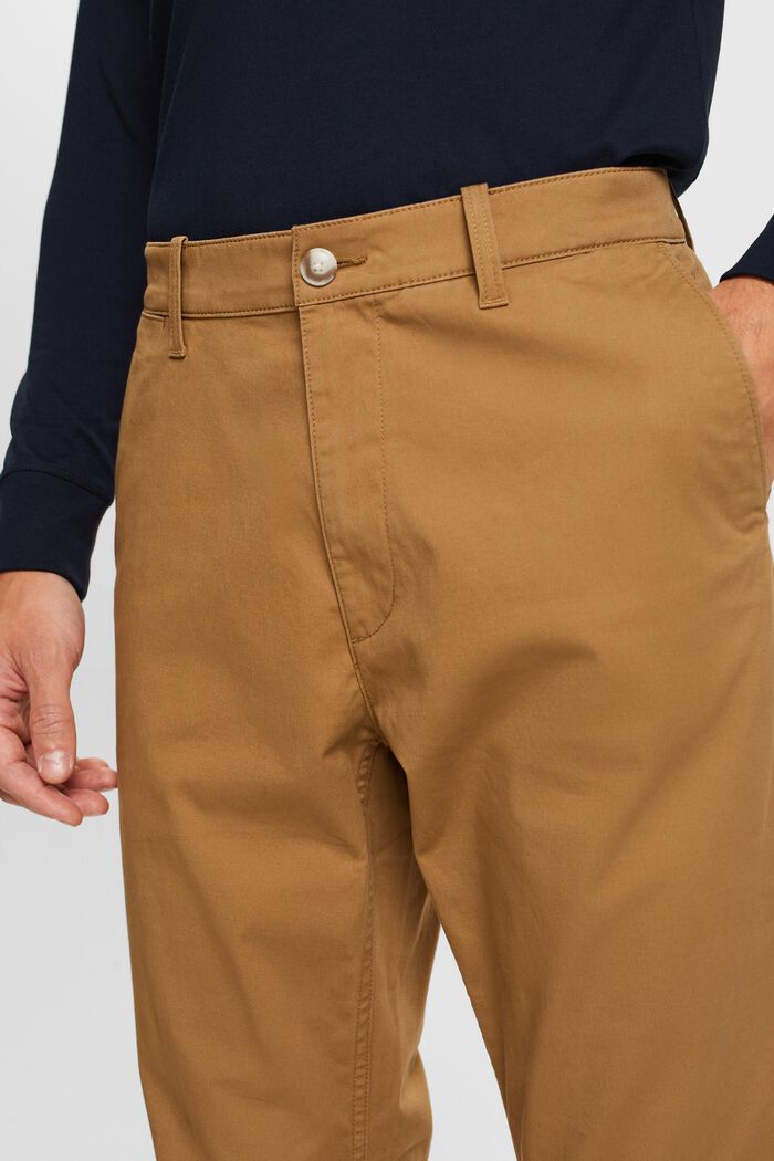 Pantalon chino droit en twill de coton, CAMEL, detail image number 2