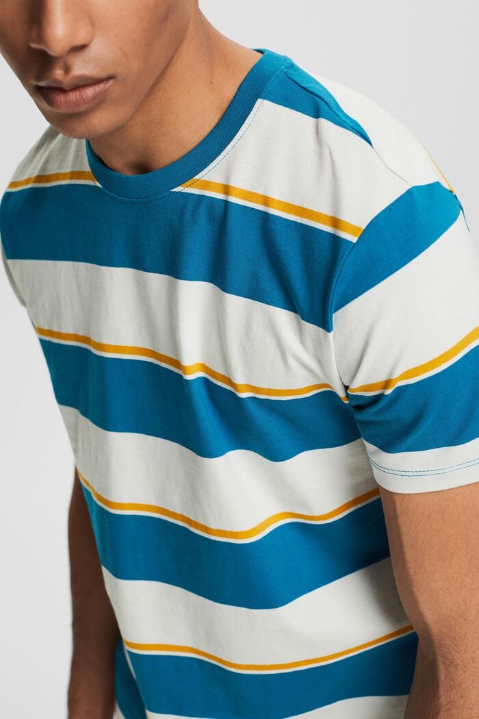 T-shirt en jersey à motif à rayures, TEAL BLUE, detail image number 1