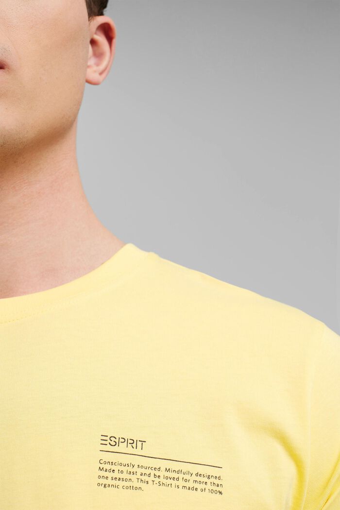 T-shirt en jersey doté d´un imprimé, 100 % coton bio, LIGHT YELLOW, detail image number 1