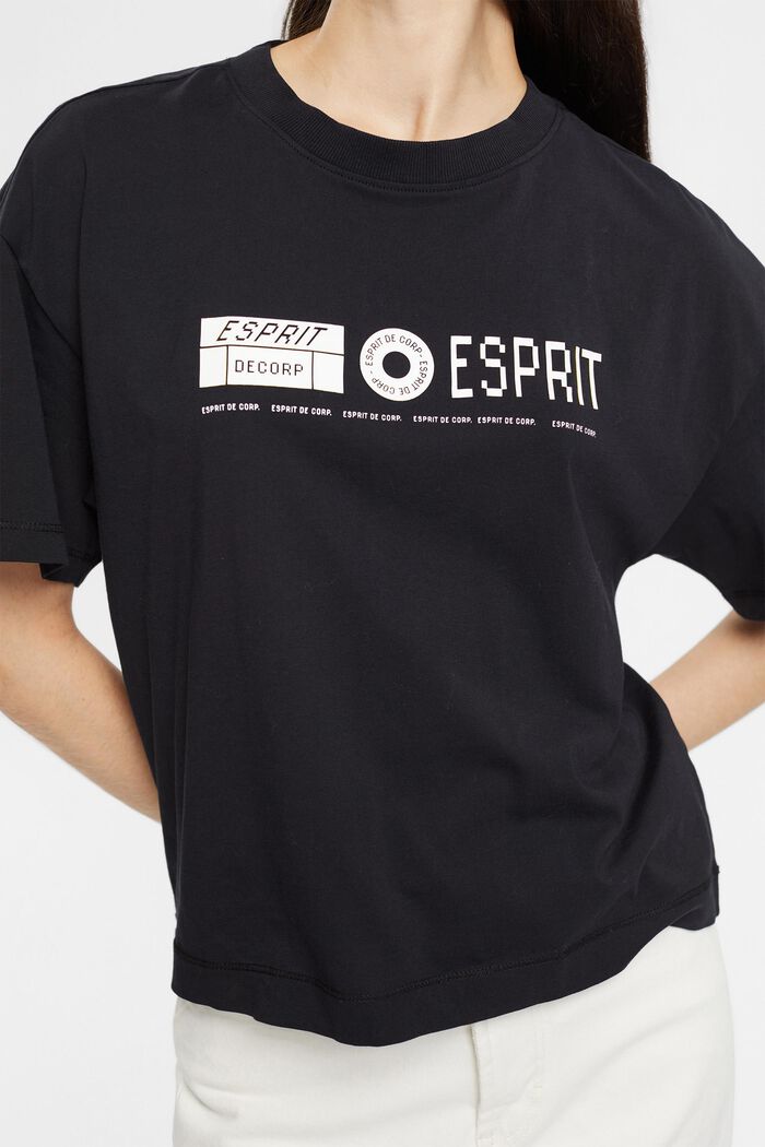 T-shirt à imprimé sur le devant et au dos, BLACK, detail image number 3
