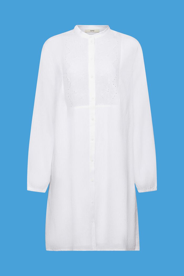 Robe-chemise brodée, WHITE, detail image number 6
