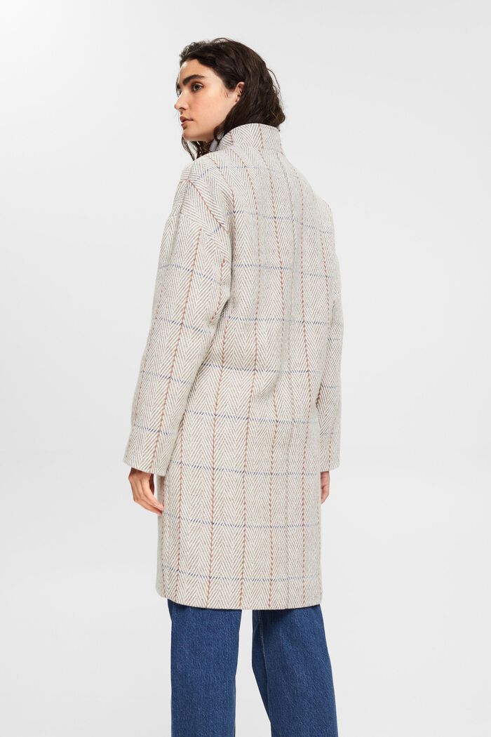 Manteau en laine mélangée à motif, LIGHT GREY, detail image number 3