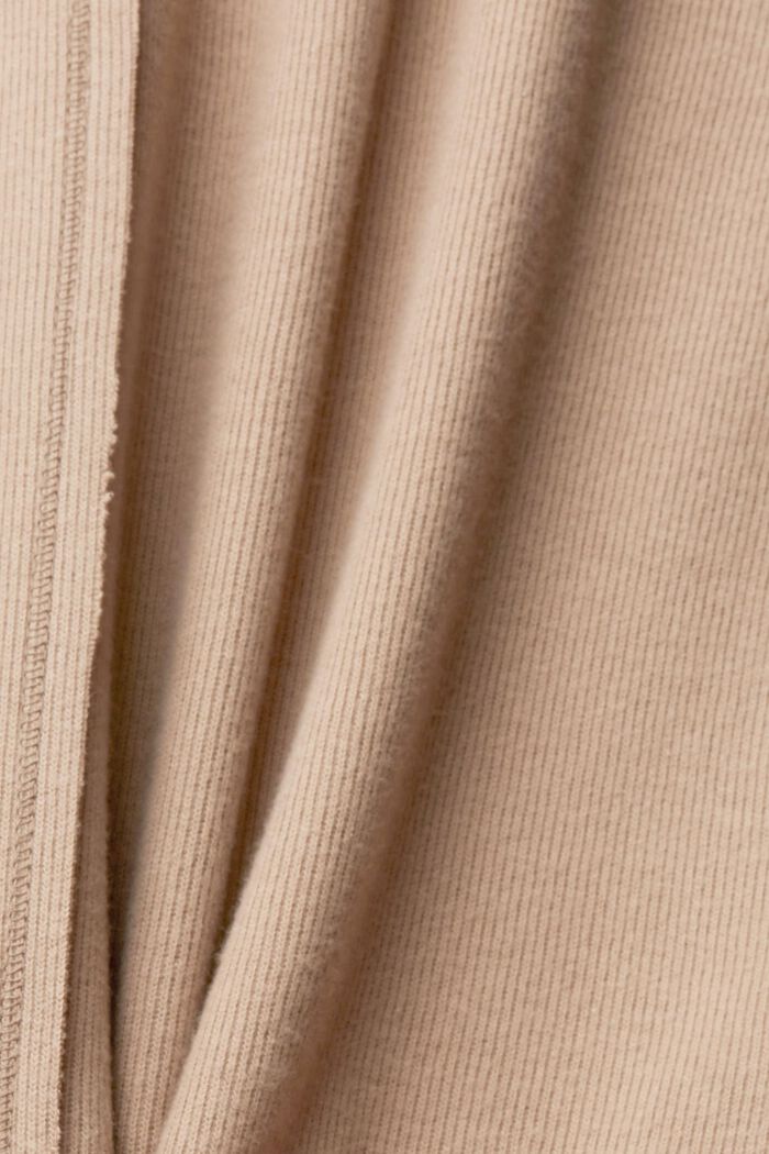 Sweat-shirt à col droit, coton mélangé, TAUPE, detail image number 1
