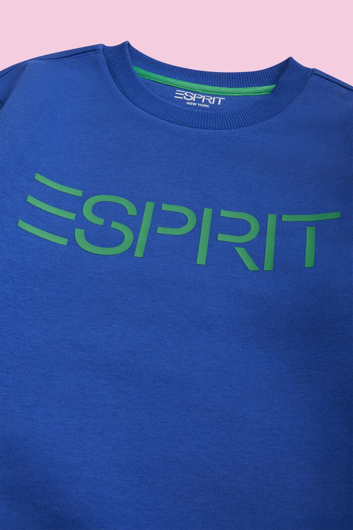 Sweat-shirt à col rond et logo, BRIGHT BLUE, detail image number 1