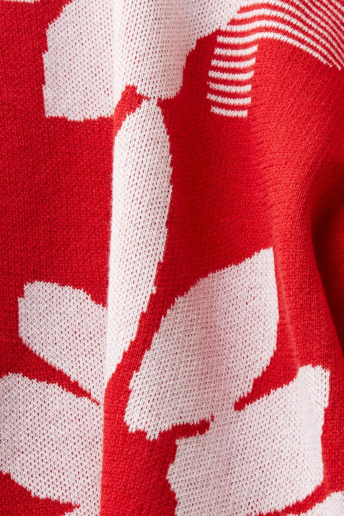 Sweat-shirt en jacquard de coton, DARK RED, detail image number 5