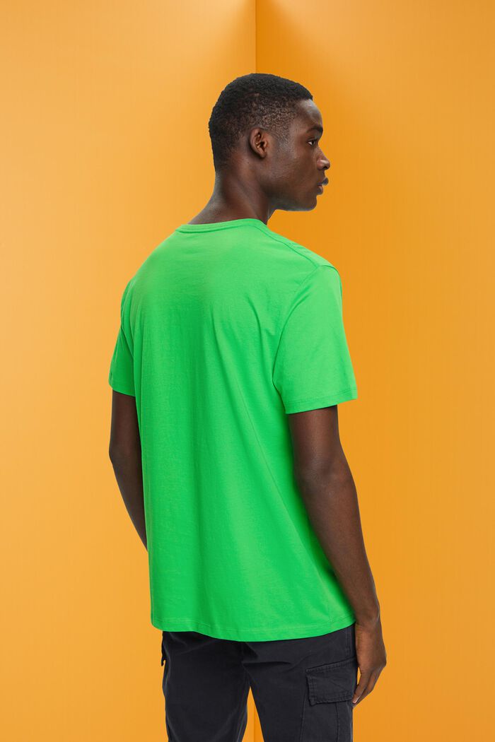 T-shirt en coton à imprimé sur le devant, GREEN, detail image number 3