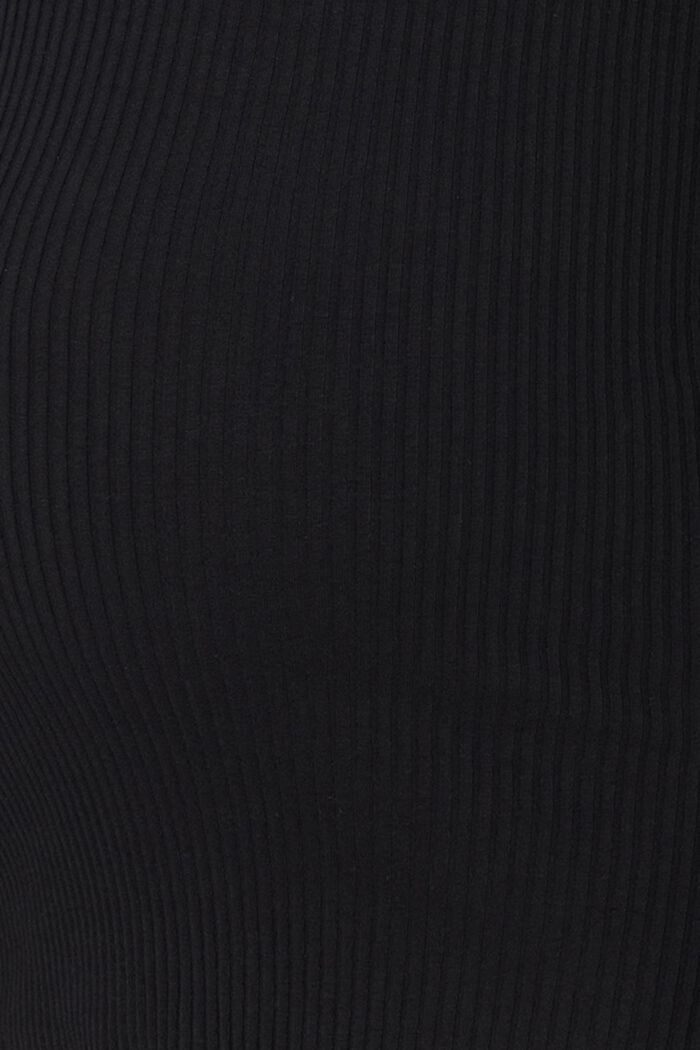 T-shirt côtelé à manches longues en coton biologique, BLACK, detail image number 2