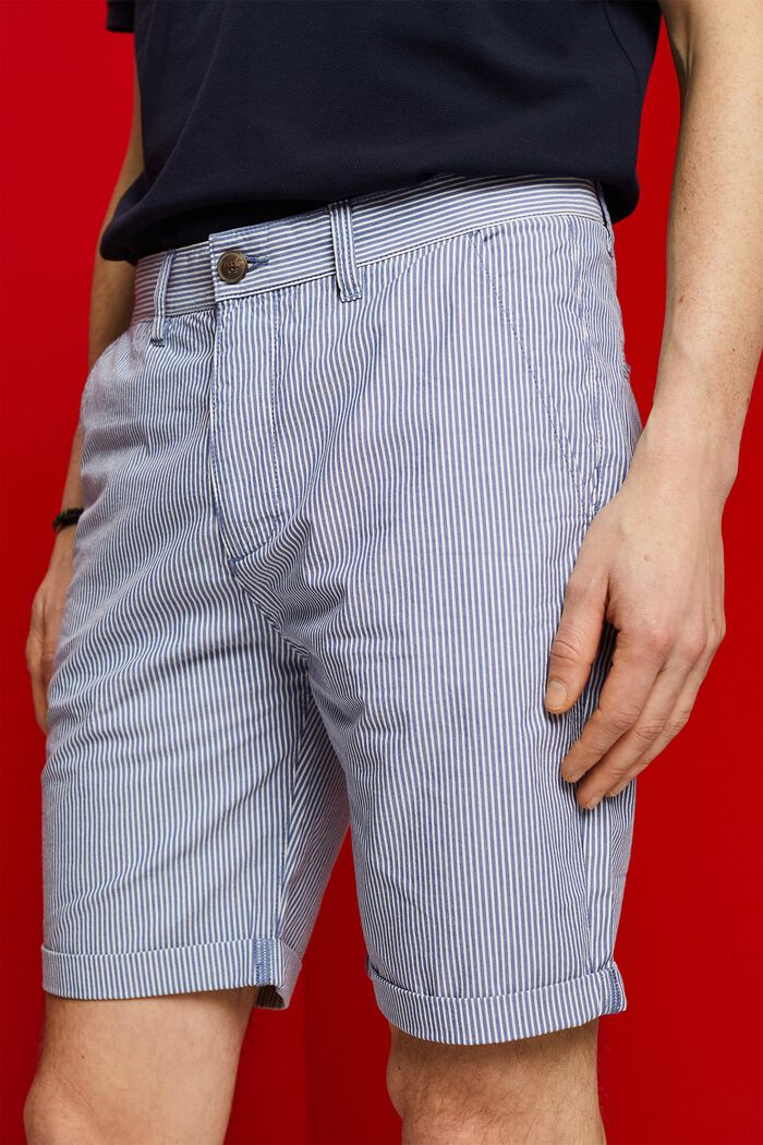 Short chino rayé, 100 % coton, BLUE, detail image number 2