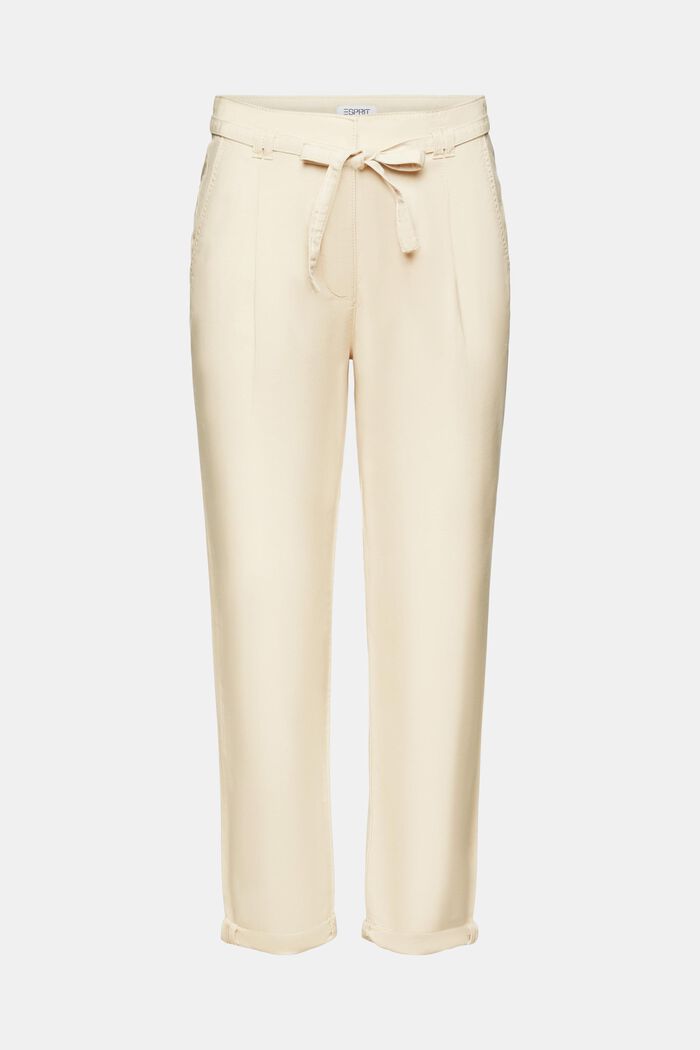 Pantalon chino à ceinture, CREAM BEIGE, detail image number 7