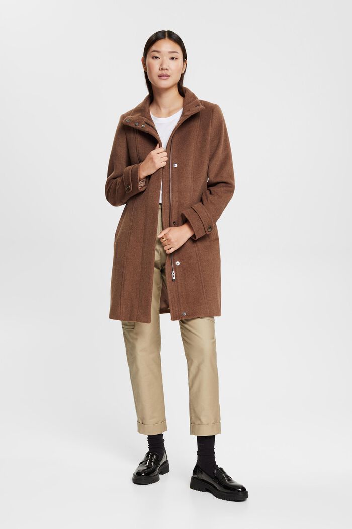 Manteau à teneur en laine, TAUPE, detail image number 2