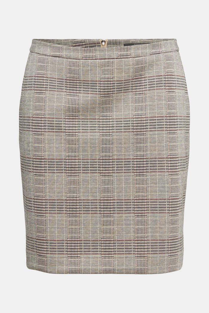 Mini-jupe à carreaux prince-de-galles, BEIGE, detail image number 8