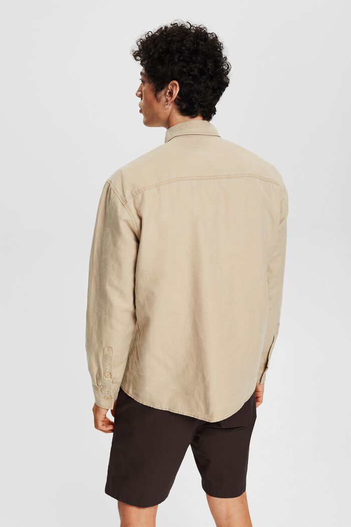 En lin mélangé : chemise oversize, BEIGE, detail image number 3