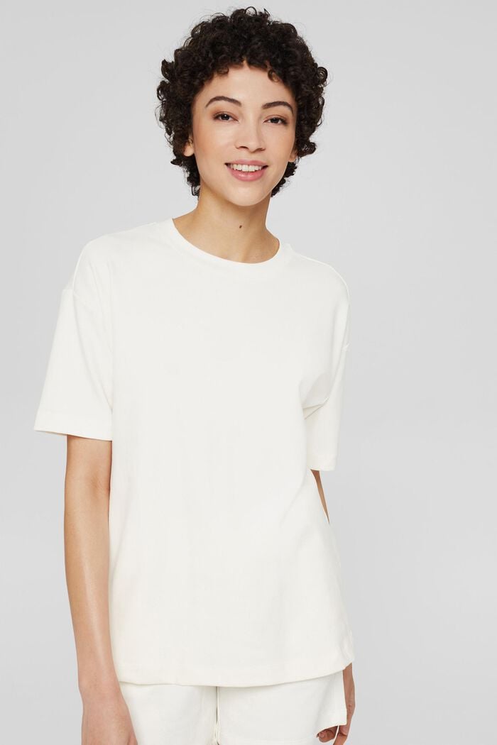 T-shirt oversize en coton, OFF WHITE, detail image number 0