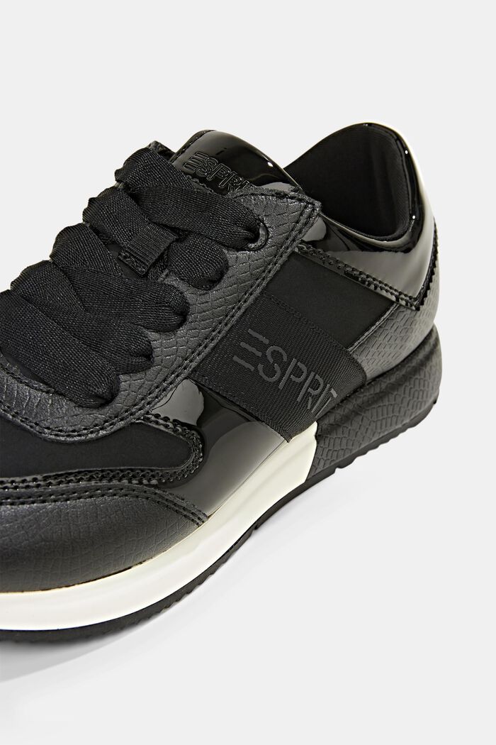 Sneakers en similicuir, BLACK, detail image number 4