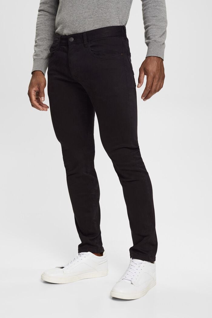 Pantalon de coupe Slim Fit, coton biologique, BLACK, detail image number 0