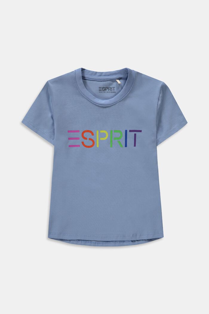 T-shirt à imprimé logo coloré, BRIGHT BLUE, overview