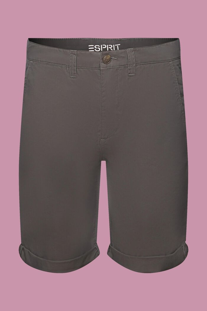 Short de style chino en coton durable, DARK GREY, detail image number 7