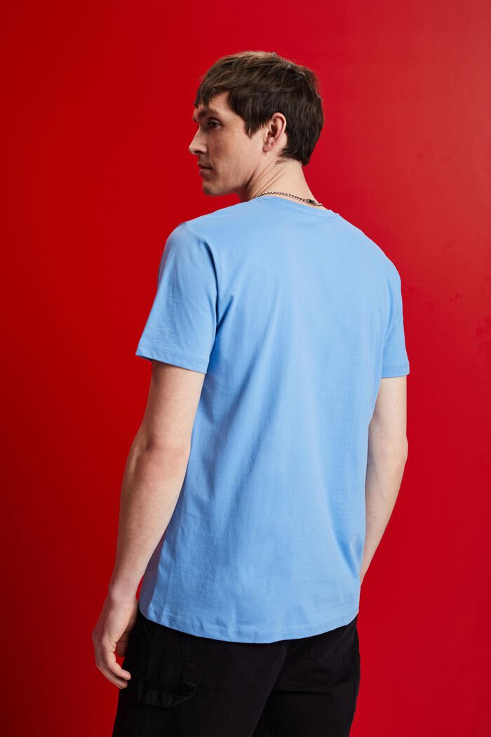 T-shirt à encolure ronde, 100 % coton, LIGHT BLUE, detail image number 3