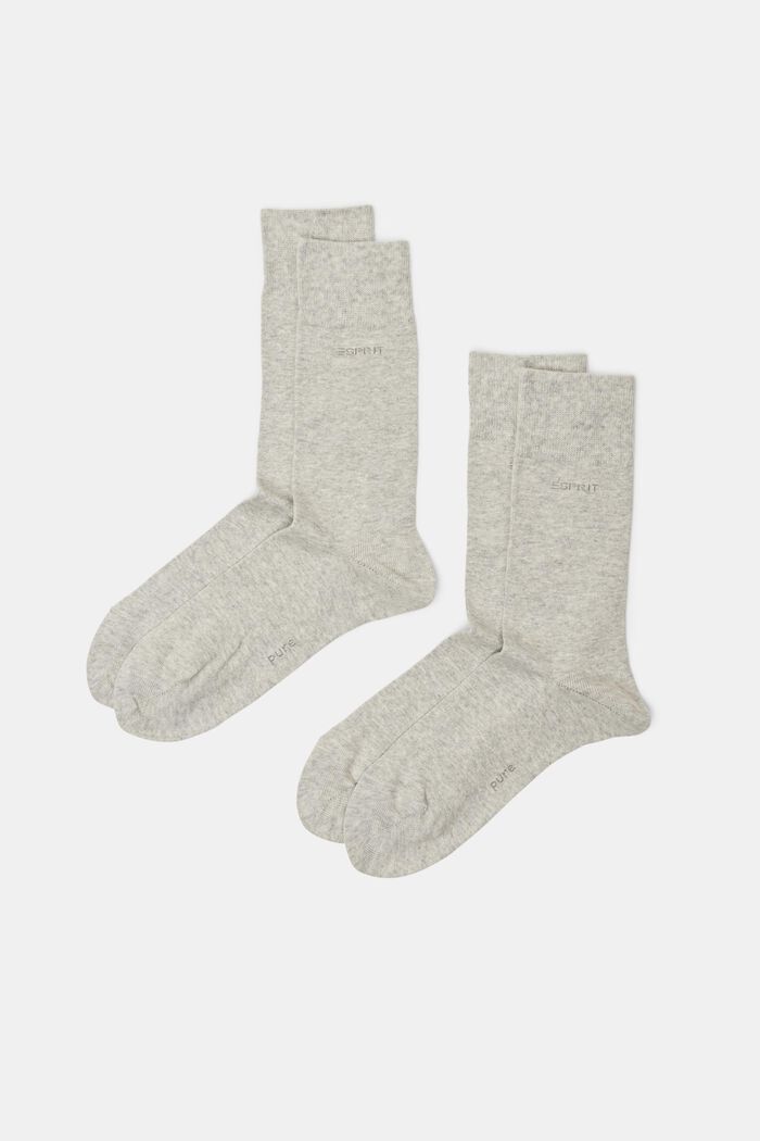 Lot de 2 paires de chaussettes, coton biologique, STORM GREY, detail image number 0