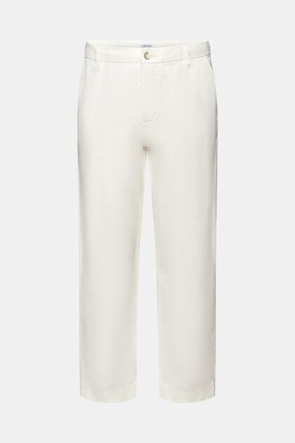 Pantalon coupe droite en lin et coton vintage