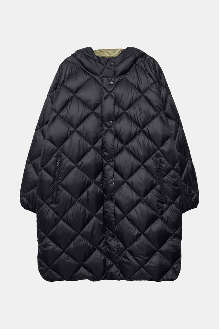CURVY recyclé : manteau matelassé à capuche, BLACK, detail image number 2