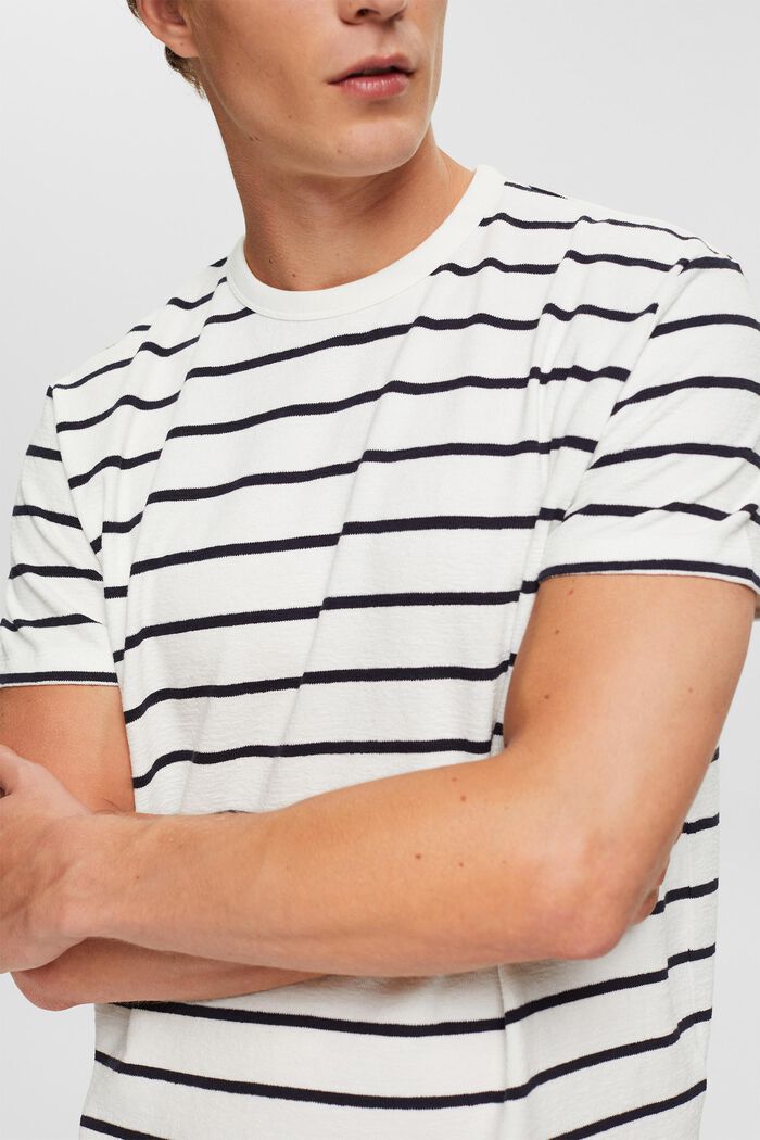 T-shirt rayé en jersey texturé, OFF WHITE, detail image number 1