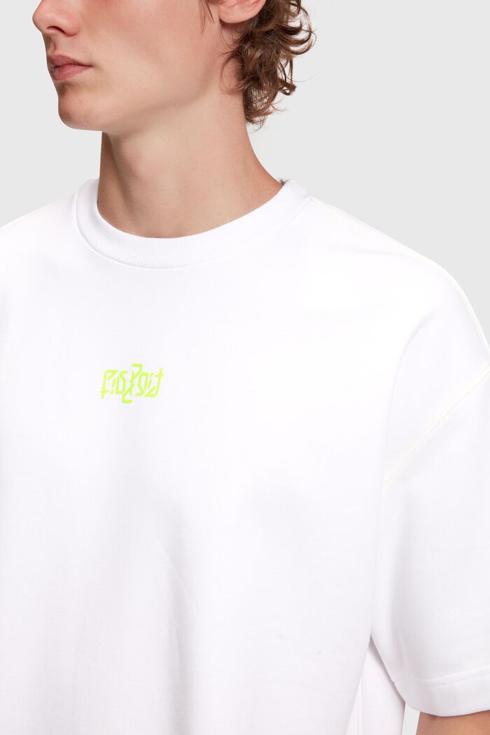 Sweat-shirt fluo de coupe Relaxed Fit à imprimé, WHITE, detail image number 2