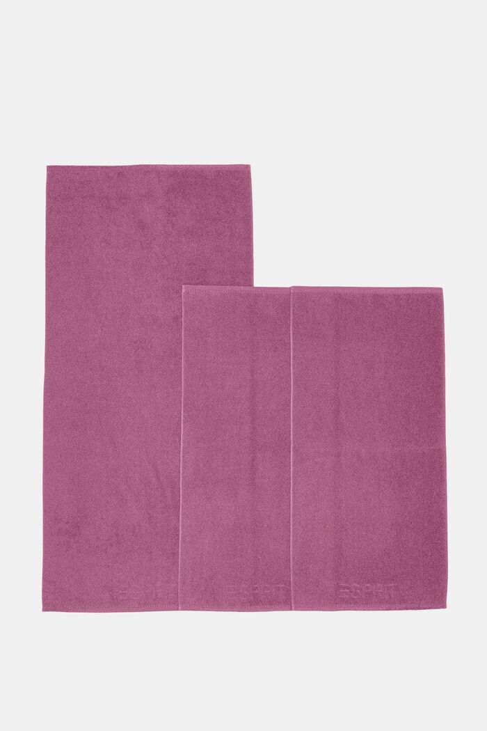 À teneur en TENCEL™ : le lot de 3 serviettes en tissu éponge, BLACKBERRY, detail image number 2