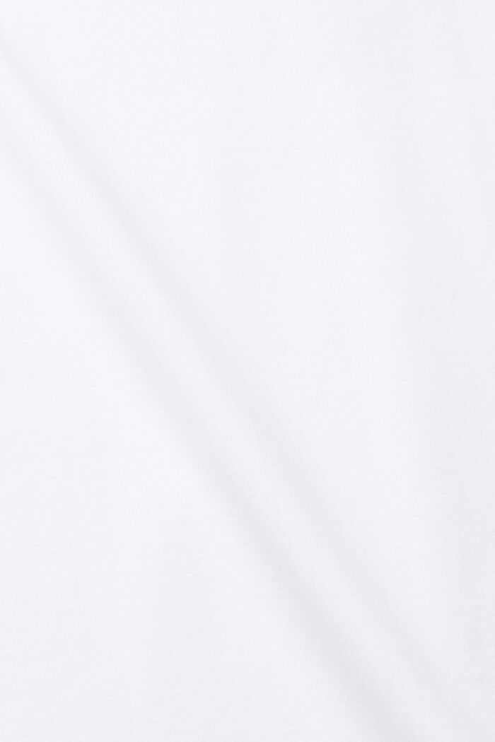 T-shirt en coton à encolure en V de coupe Slim Fit, WHITE, detail image number 5