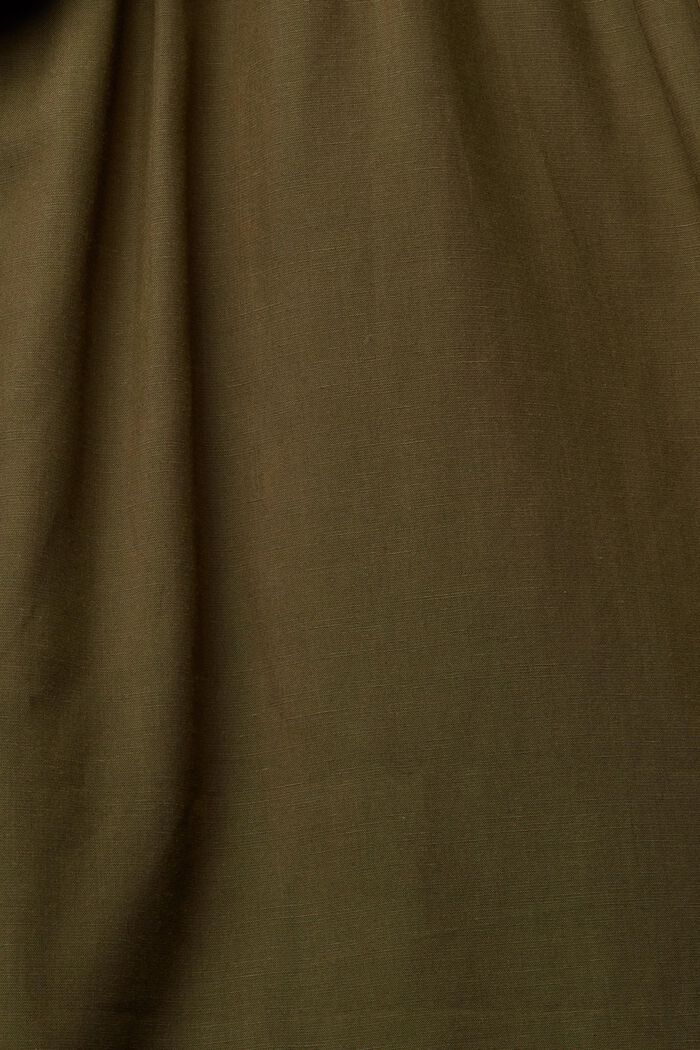 À teneur en lin : la robe longueur midi à ceinture, DARK KHAKI, detail image number 6