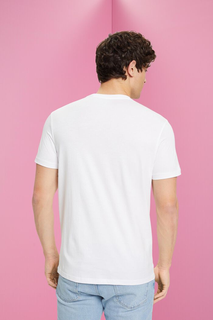 T-shirt en coton durable à logo, WHITE, detail image number 3