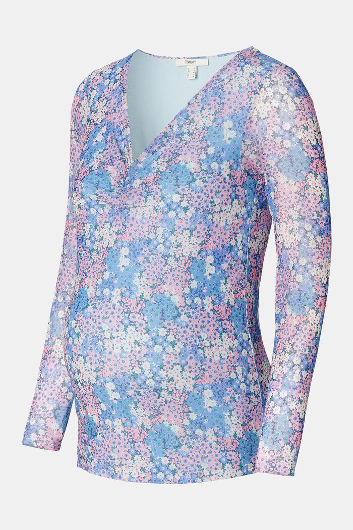 T-shirt à manches longues animé d’un motif floral, LIGHT BLUE, detail image number 4
