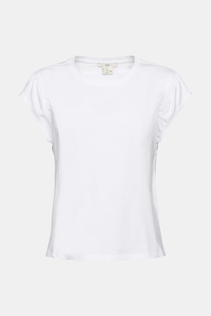 T-shirt à épaules froncées, WHITE, detail image number 6
