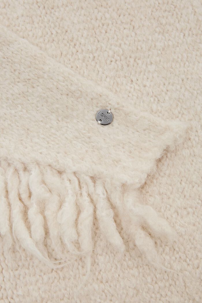 Écharpe triangulaire en maille à teneur en laine, OFF WHITE, detail image number 1