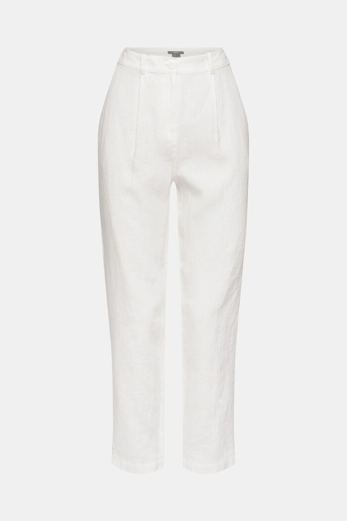 Pantalon 100 % lin, WHITE, overview