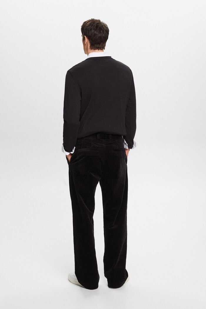 Pantalon en velours côtelé à jambes larges, BLACK, detail image number 3