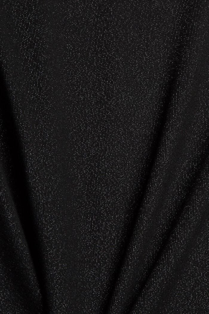 En matière recyclée : la robe mi-longue en jersey brillant, BLACK, detail image number 4