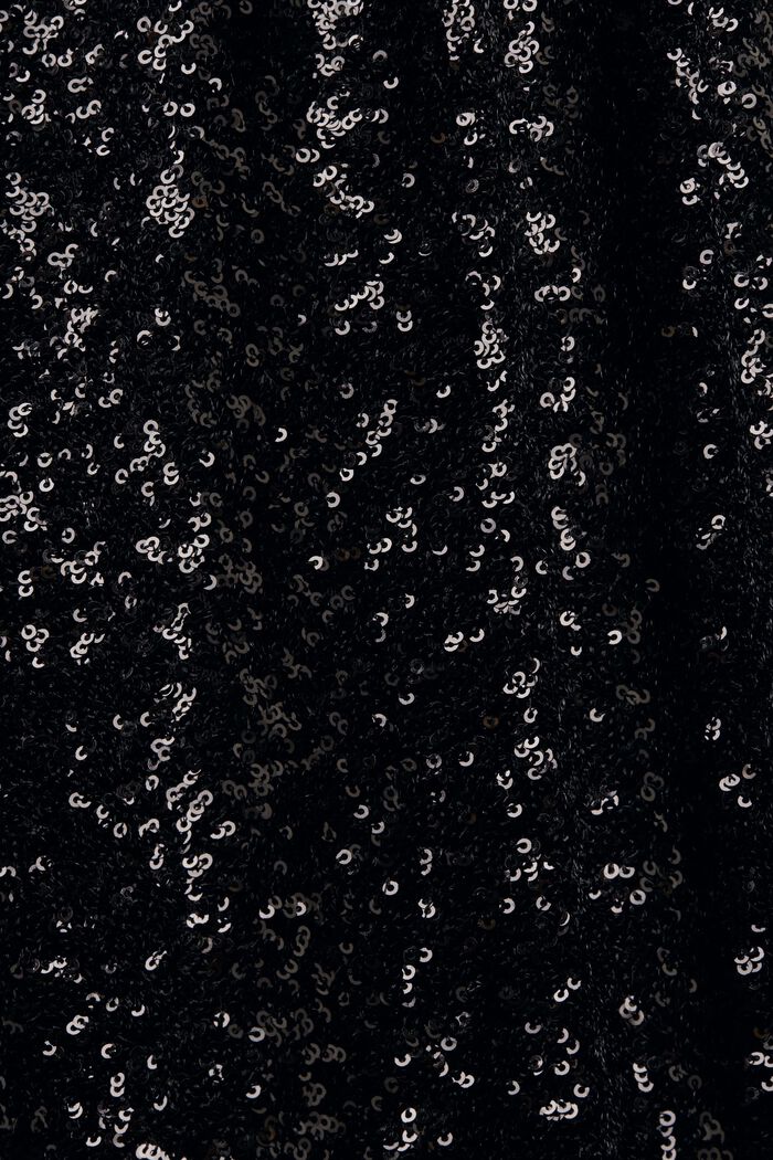 Robe courte dos-nu sans manches à sequins, BLACK, detail image number 6