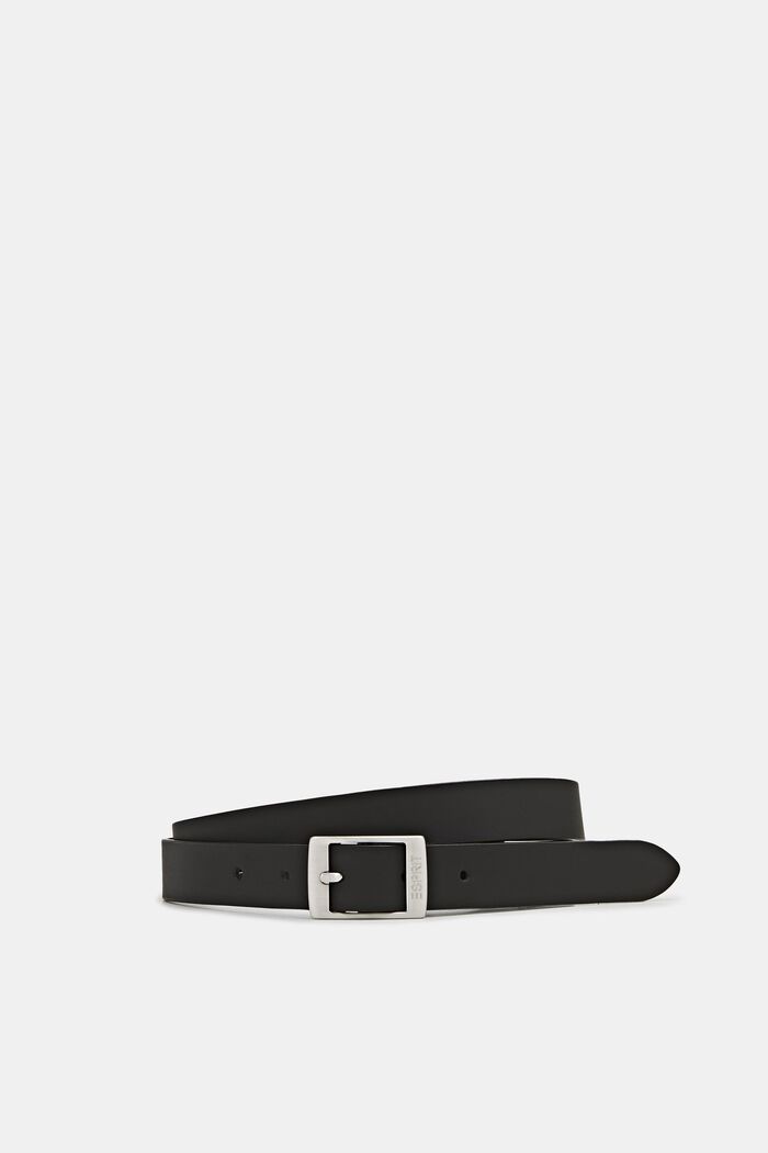 En cuir : la fine ceinture au look basique, BLACK, detail image number 0
