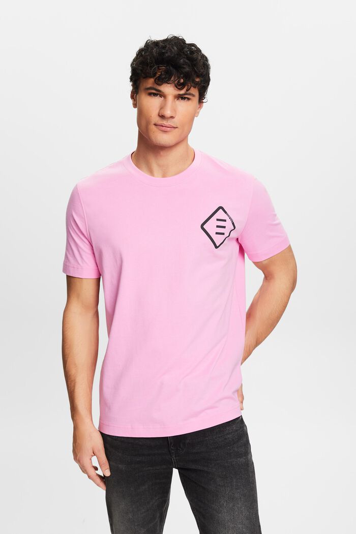 T-shirt en jersey de coton animé d’un logo, PINK, detail image number 0
