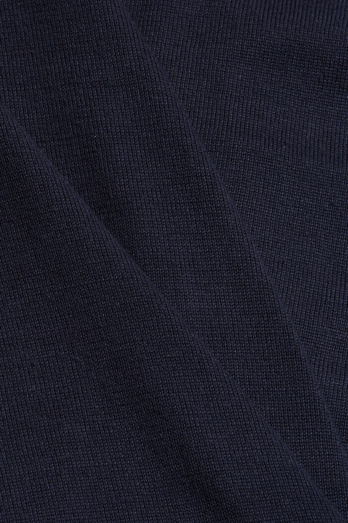 Cardigan zippé en 100 % coton biologique, NAVY, detail image number 4